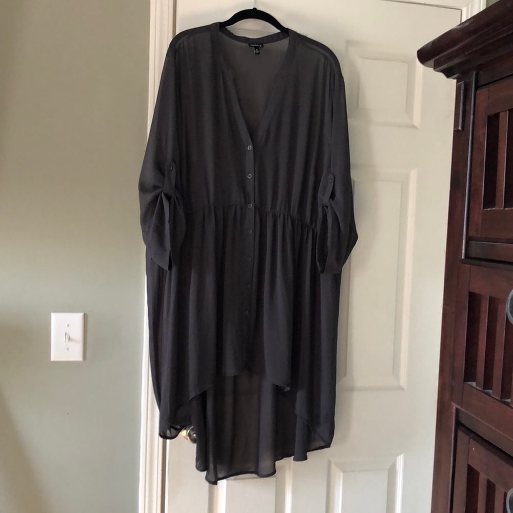 Torrid Charcoal Gray Chiffon Sheer Lexie Size 3